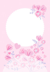 ピンクの花　ポストカード