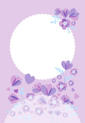 紫の花　ポストカード