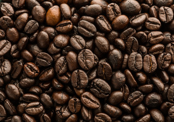 background of brown coffee beans