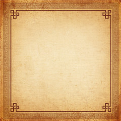 Vintage background, chinese frame old canvas texture