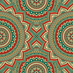 Ethnic floral seamless pattern