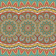 Ethnic floral seamless pattern