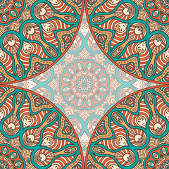 Ethnic floral seamless pattern