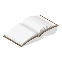 Open blank book isometric icon
