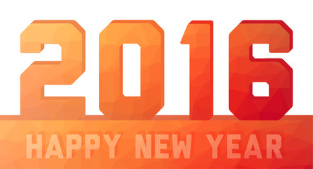 Happy new year 2016  orange - red card