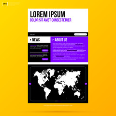 Web site template on bright yellow background. EPS10