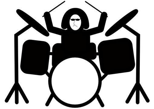 Drummer with face