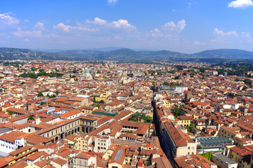 An aerial view taken from the Dome of Florence (Tuscany, Italy).