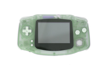 Old dirty portable game console with a small screen