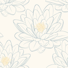 Beautiful seamless pattern with lotus flowers.