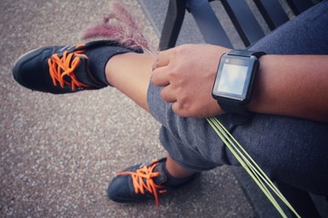 Sneakers with smartwatch