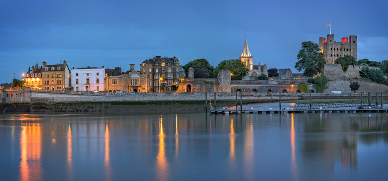 Historical Rochester at dusk