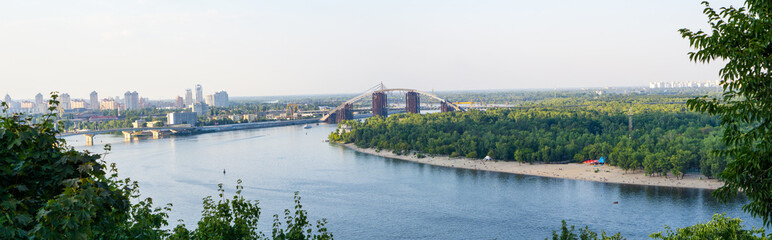 Fototapeta premium Europe city capital with river view panorama