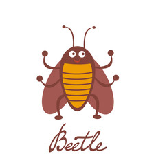 Cute colorful beetle character illustration