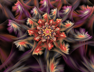 Fototapeta na wymiar Flower abstract fractal background