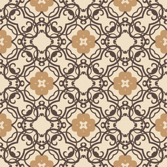 Vintage vector seamless flower pattern