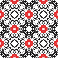 Vintage vector seamless flower pattern