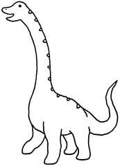 ブラキオサウルス　モノクロ