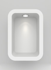 Exhibition boutique with lamps light from top