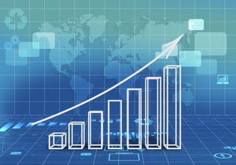 Abstract illustration with graphs arrow growth