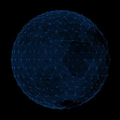 Abstract illustration internet network in the form of sphere