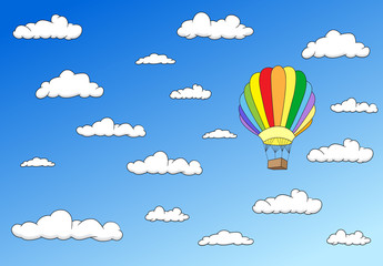 Obraz premium Colorful balloon in the sky. Horisontal image