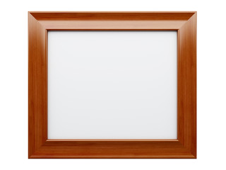 Realistic picture frame isolated on white background.