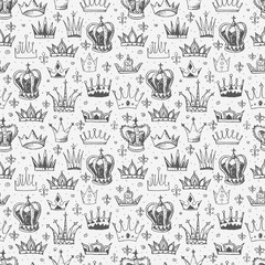Seamless background with crowns. 