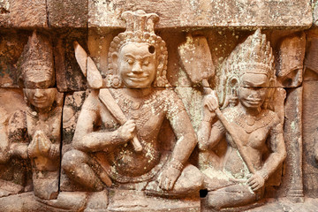 Fototapeta na wymiar Terrace of the Leper King, Angkor Wat, Cambodia