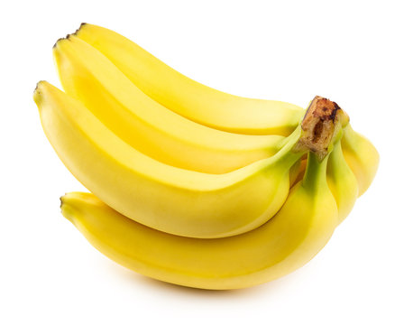 Bananas on the white background