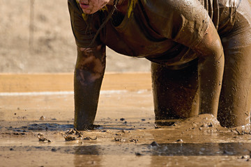 Mud race runners