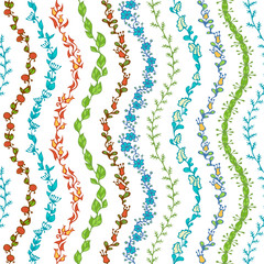 Seamless hand-drawn floral pattern.