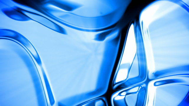 Abstract blue shiny morphing metal background (seamless loop)
