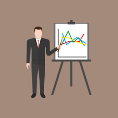 Businessman giving a presentation with chart