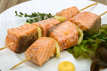 Salmon skewer