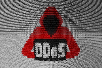 DDoS presented in the form of binary code  - obrazy, fototapety, plakaty