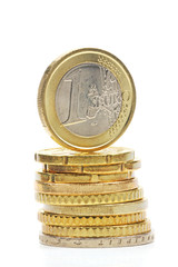 Stapel Euromünzen