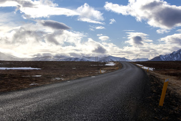 Fototapeta na wymiar Ring road in Iceland in spring