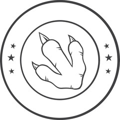Black And White Dinosaur Paw With Claws Circle Logo Design