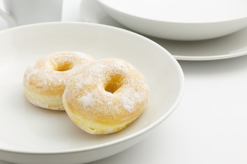 Donut on the white plate