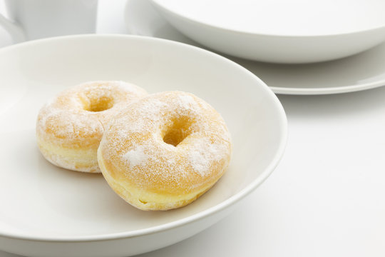Donut on the white plate
