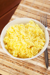Rice cooked with kurkuma