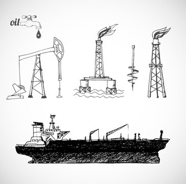 Sketches of oil objects