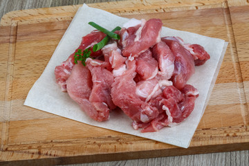 Diced pork meat
