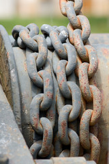 Metal chain on crane