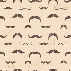 Vintage seamless texture with moustaches
