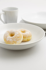 Donut on the white plate