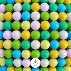 Abstract technology background with balls. Spheric pattern. 