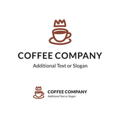 Beautiful Modern Logo with a Cup of Coffee and a Crown