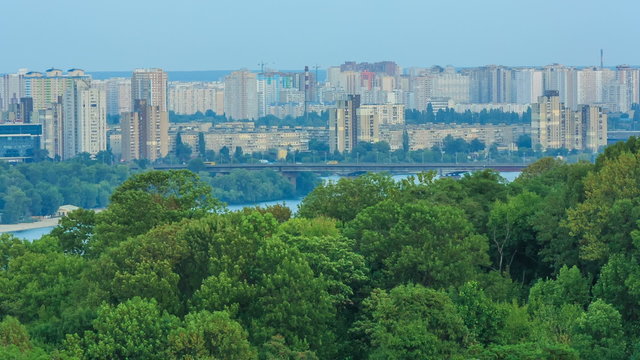 View of the Dnieper River, the city of Kiev, Ukraine